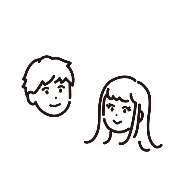 简单的图标说明，年轻的男人和女人。向量。图片下载