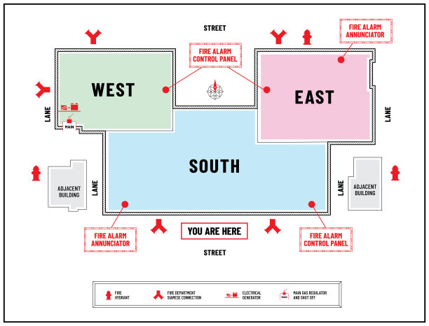 商业综合体或购物中心火灾应急预案或疏散图。图片下载