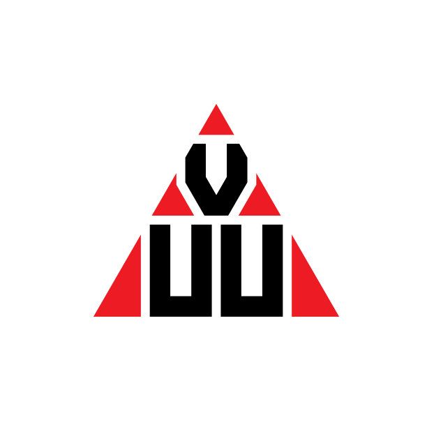 Vuu标志用三角形字母设计图片下载