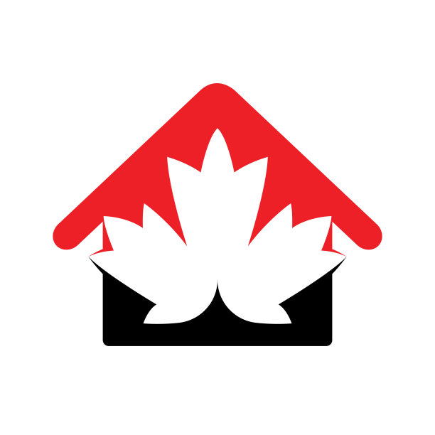 枫叶房地产矢量标志。枫叶家的偶像。图片下载