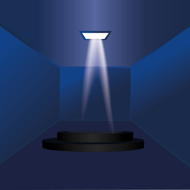 带基座的蓝色3d房间图片下载