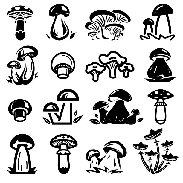 蘑菇。收藏图标蘑菇。向量图片下载