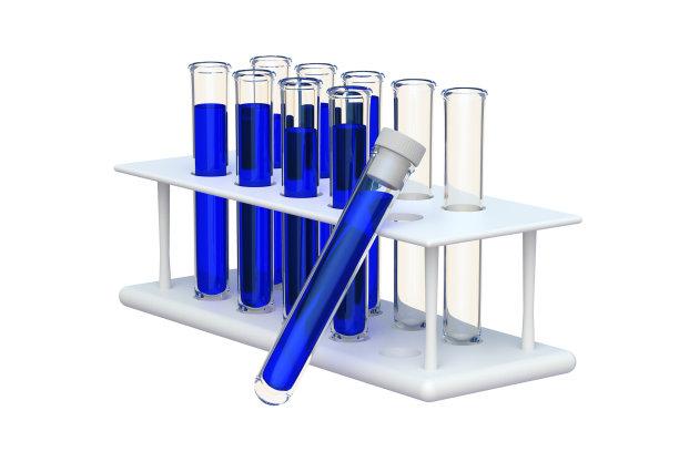 试管内的液体被隔离在白色背景上。三维渲染图片下载