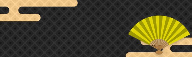 旗帜背景插图与日本图案的风扇在黑色图片下载