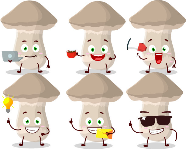 毒菌卡通人物具有各种类型图片下载