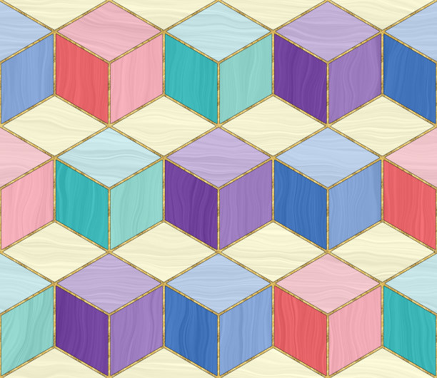 菱形无缝模式。镶嵌,镶嵌。彩色玻璃风格的插图。装饰艺术风格。无缝图案壁纸，纺织品打印，瓷砖。黄金菱形花纹图案图片下载