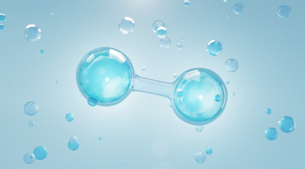 分子氢，新型绿色能源水燃料电池未来的氢。图片下载