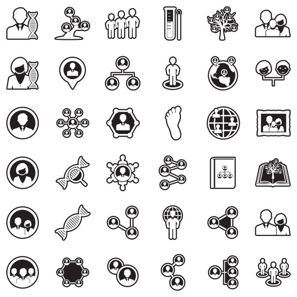 祖先图标。线条与填充设计。矢量插图。图片下载