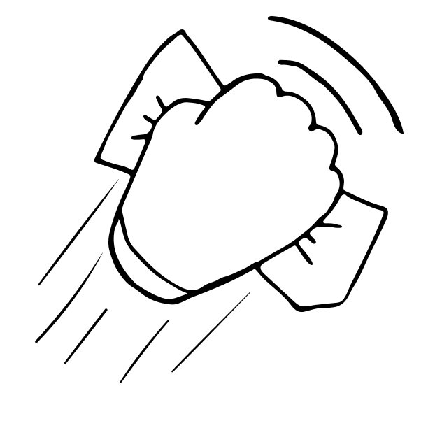 线性矢量手与抹布在涂鸦风格。图片下载