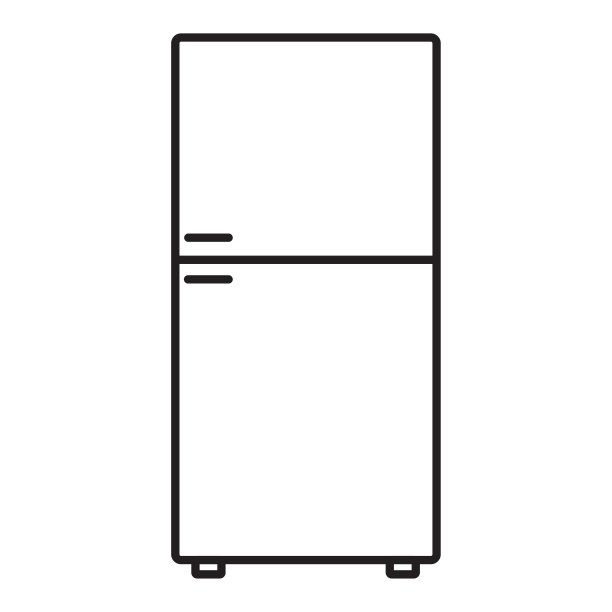 冰箱图标。厨房的象征。房子设备。简单的设计。平面艺术。食品的概念。矢量插图。股票的形象。图片下载