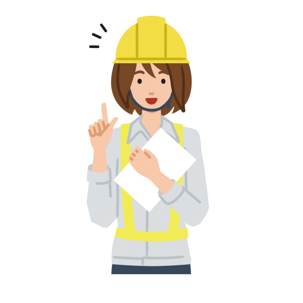 一名在建筑工地工作的妇女站在那里用手指指点着想法图片下载