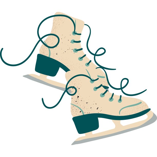 溜冰图标矢量花样滑冰鞋图片下载