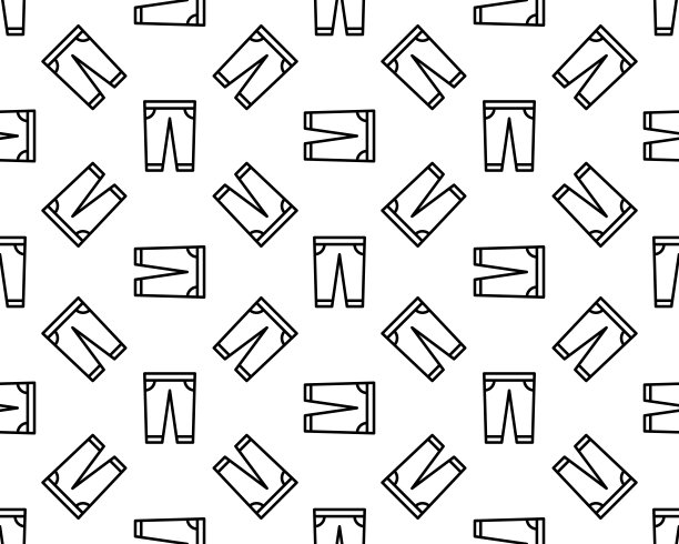 裤子图标图案无缝白色背景。可编辑的线裤子图标。裤子图标图案的网络和移动。图片下载