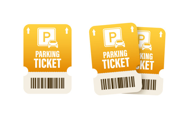 停车罚单，任何用途的伟大设计。停车区域。向量股票插图图片下载