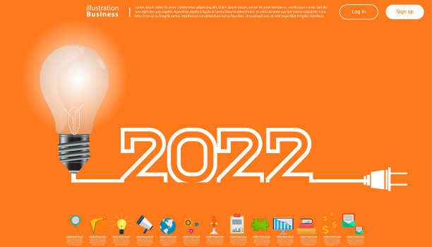 向量插图现代设计商业计划头脑风暴思考分析创意灯泡理念概念与营销策略2022年新年信息图模板。图片下载
