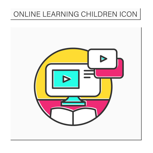 教育视频教程颜色图标图片下载