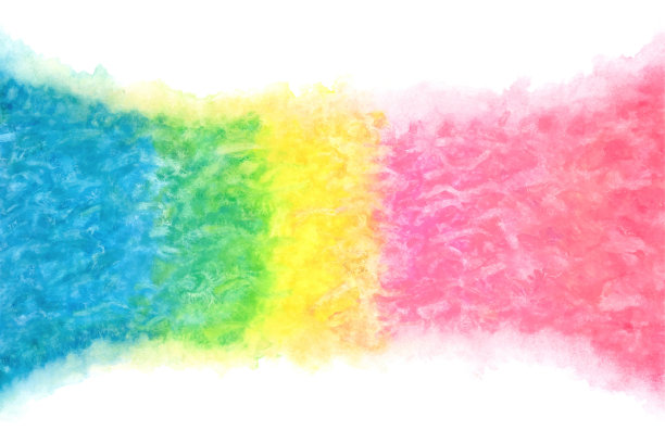 抽象彩虹色波，自然水彩颜料纹理背景，矢量插图，线条艺术图片下载