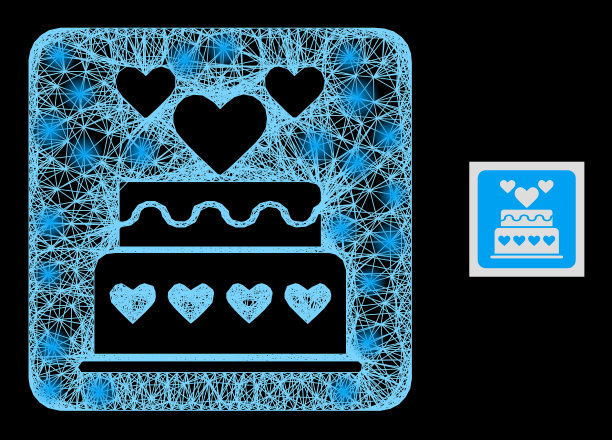 庄严不规则的网眼结婚蛋糕与眩光图片下载