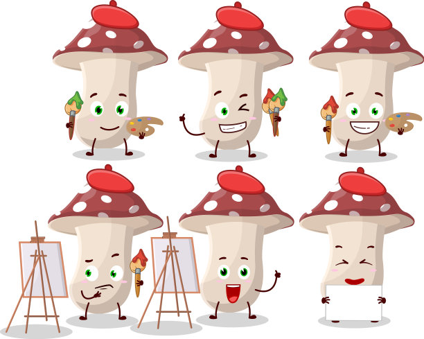 鹅膏卡通人物的艺术家图片下载