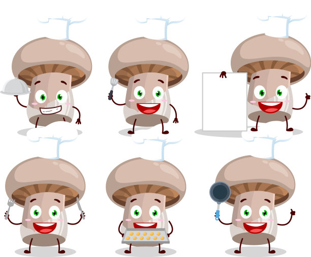 波特贝罗的卡通人物与各种厨师图片下载