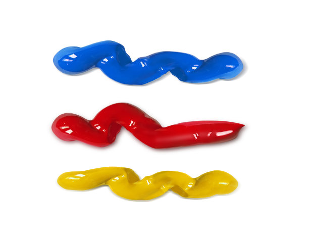 丙烯酸颜料的颜色从一个管孤立在白色的背景图片下载