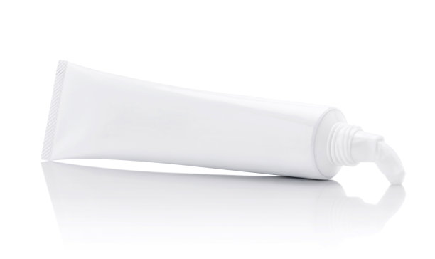 白色管牙膏或化妆品设计模型孤立在白色背景上图片下载