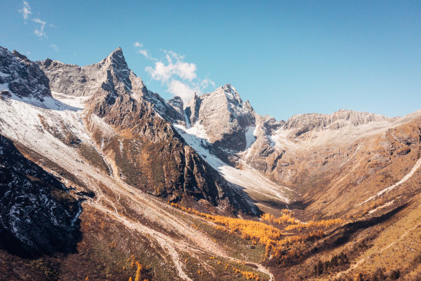 秋叶雪山图片下载