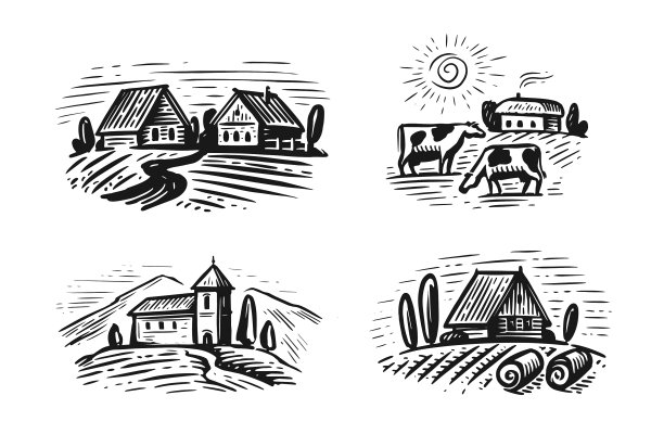 以白人为背景的农业为背景的农场标志图片下载