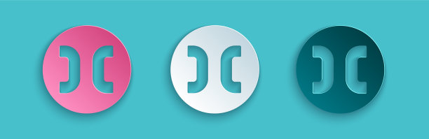 剪纸双鱼座星座图标孤立在蓝色图片下载