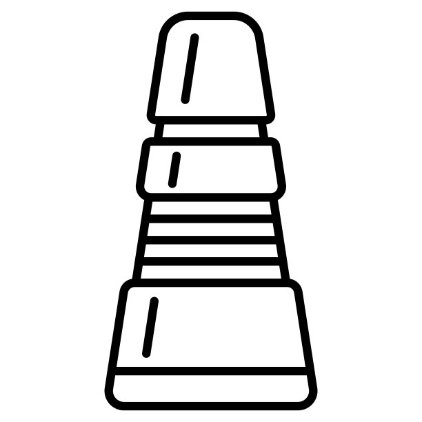 三角形的热水瓶是防滑的。热水瓶原装设计冷热食品饮料。旅游船，野营船，运动船。矢量图标，轮廓，孤立图片下载