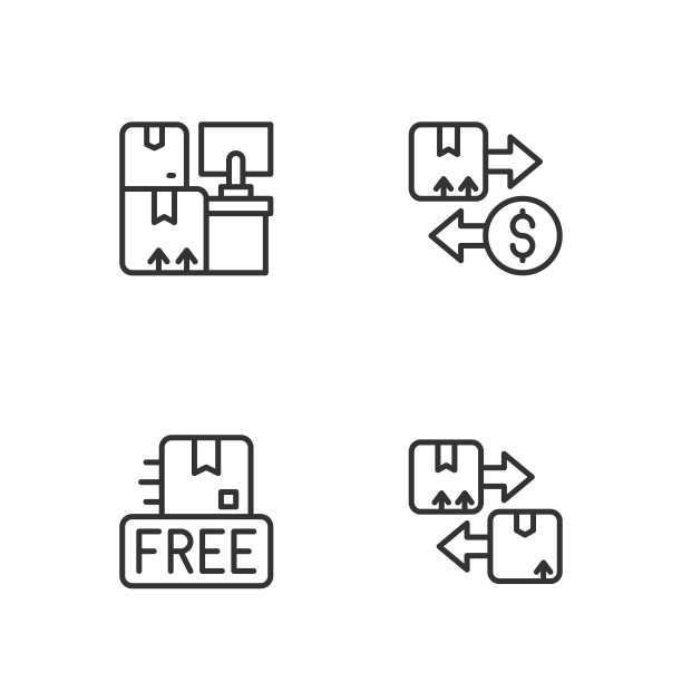 设线纸板盒与交通标志，免费，仓库盒和税纸板图标。向量图片下载
