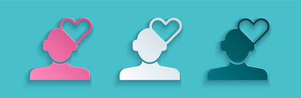 纸剪碎的心或离婚图标孤立图片下载