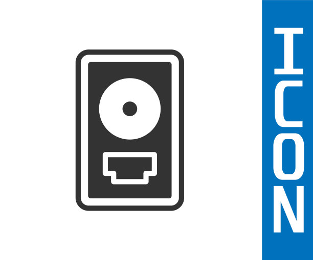 灰色光盘奖在框架图标上孤立的白色图片下载