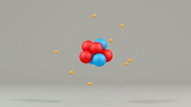 作用中的原子结构3D渲染图片下载