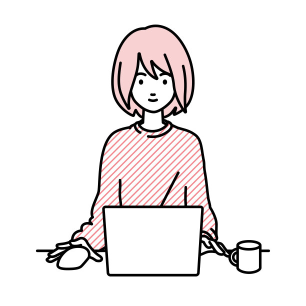 一个穿着休闲装的女人拿着杯子坐在桌子前用笔记本电脑图片下载