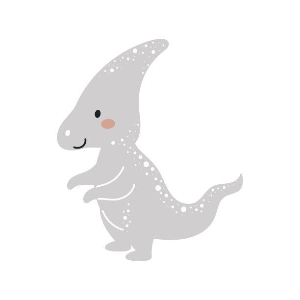 可爱的灰色恐龙在斯堪的纳维亚风格。有趣的卡通恐龙为孩子的卡，婴儿淋浴，t恤，生日邀请，房子内部。波西米亚儿童矢量插图。图片下载