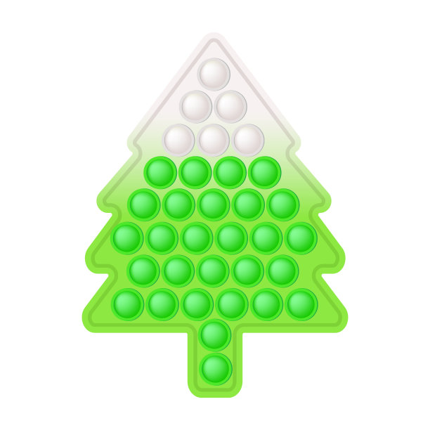 圣诞风潮风潮烦躁玩具-假日枞树在绿色和白色的颜色。圣诞树上五颜六色的跳跳玩具。泡泡感觉时尚泡尿为孩子。矢量插图孤立。图片下载