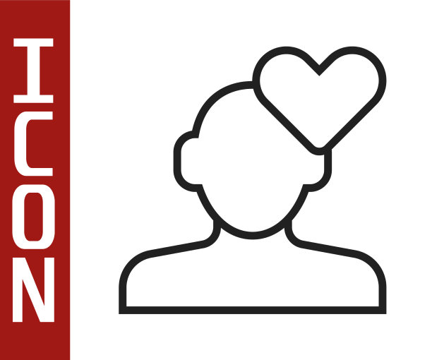 黑线破碎的心或离婚图标孤立图片下载