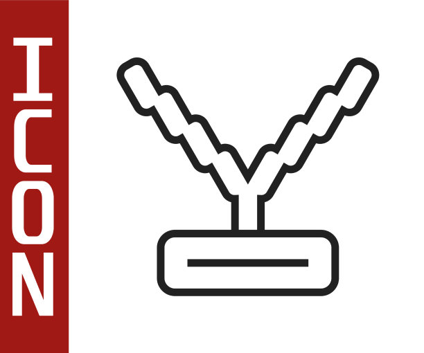 黑线说唱歌手链图标孤立的白色图片下载