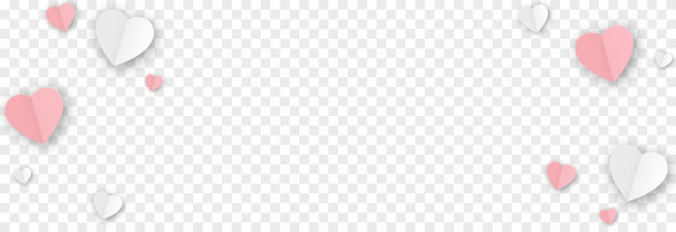 矢量纸心png。情人节，红白心png，爱情，节日，纸元素。图片下载