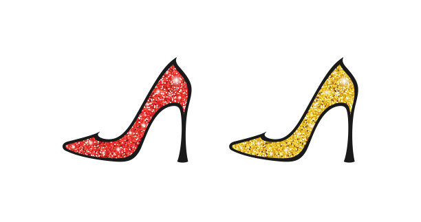 优雅的高跟鞋与闪光的纹理和黑色镶边图片下载