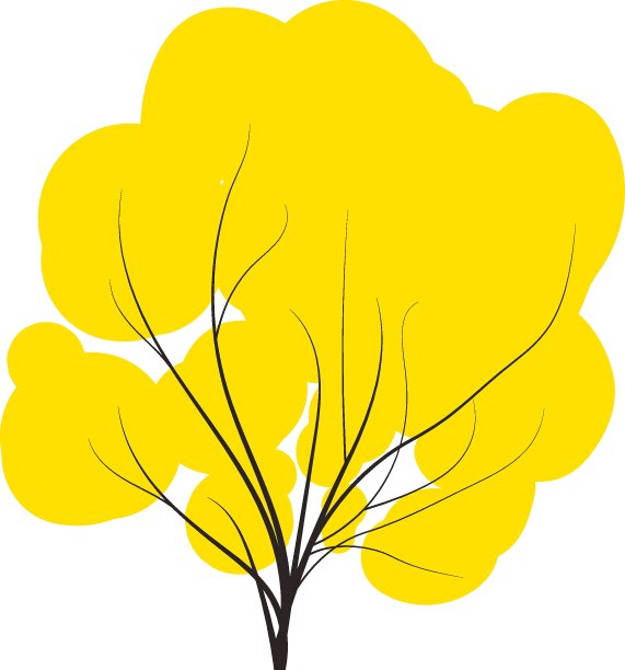 红色的秋天树涂鸦矢量任何季节，冬天，春天，夏天和秋天。平的风格。handdraw设计元素图片下载