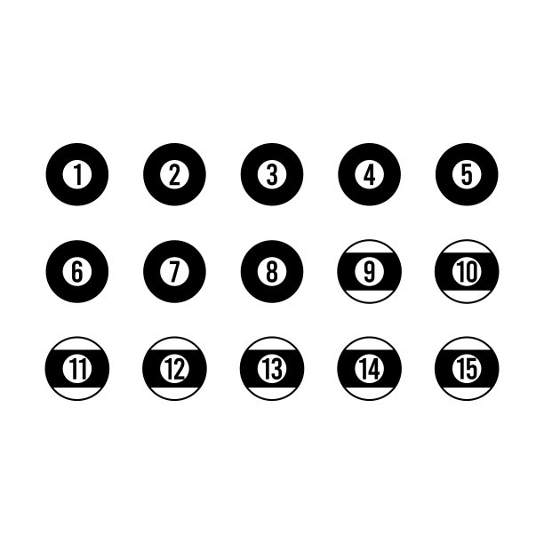 台球图标设计矢量模板插图标志和符号EPS 10白色背景图片下载