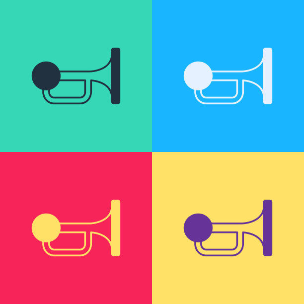 流行艺术信号喇叭上车辆图标孤立图片下载