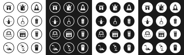 设清洁女工服务簸箕厨房围裙图片下载