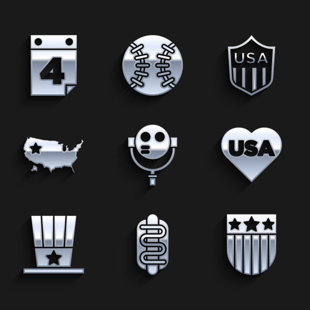 设置游客双筒望远镜热狗三明治盾牌图片下载