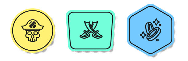 设置线海盗船长交叉和海盗剑图片下载