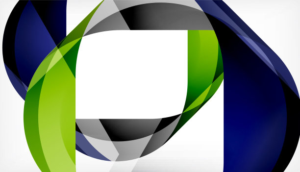 抽象的正方形形状与重叠的波浪图片下载