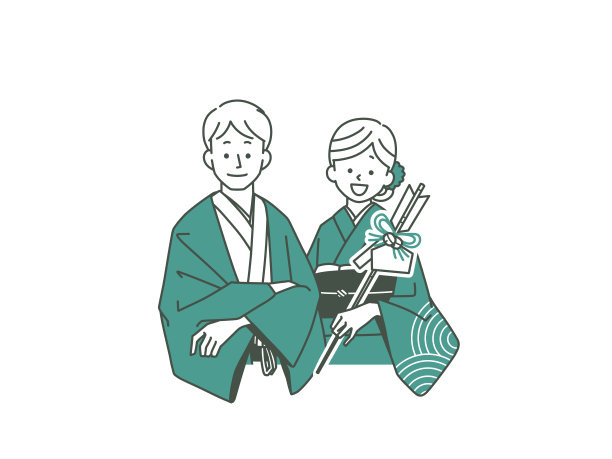 穿着日本和服的男人和女人图片下载