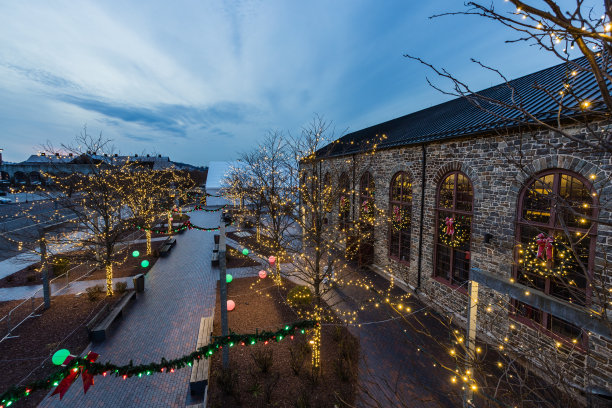 暮秋，工业圣诞节，历史悠久的莫罗维亚城市，伯利恒图片下载
